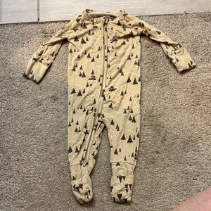 Cozy Beige Tree Print Kids Footie